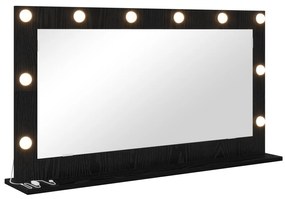 vidaXL Καθρέφτης με LED Φώτα  Μαύρη Δρυς 100x55x18 εκ