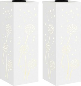 vidaXL Ηλιακό LED Φως Δρόμου 2 pcs Θερμό λευκό 18 x 18 x 50 εκ.