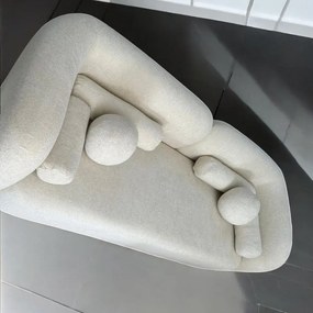 Καμπυλωτός Καναπές Λευκό 240x90x75 cm