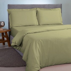 Παπλωματοθήκη Satin Plain Olive Aslanis Home Υπέρδιπλο 220x240cm 100% Βαμβακοσατέν