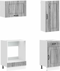 vidaXL Μονάδα κουζίνας KALMAR 8 pcs Γκρι Sonoma Επεξεργασμένο Ξύλο