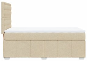 Κρεβάτι Boxspring με Στρώμα Κρεμ 80 x 200 εκ. Υφασμάτινο - Κρεμ