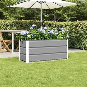 vidaXL Γλάστρα Ανοιχτό γκρι 100 x 40 x 45 cm Ατσάλι