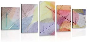 Εικόνα 5 μερών γυναίκα σε χρωματιστά φύλλα