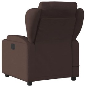 vidaXL Πολυθρόνα Μασάζ Ανακλινόμενη Σκούρο Καφέ Υφασμάτινη