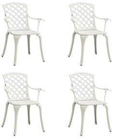 315575 vidaXL Καρέκλες Κήπου 4 τεμ. Λευκές από Χυτό Αλουμίνιο Λευκό, 1 Τεμάχιο