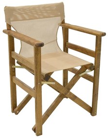 Director&#039;s armchair frame Retto solid beech walnut - PVC transparent 61x51x86 εκ.