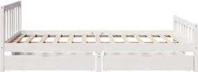 vidaXL Σκελετός Κρεβ. Χωρίς Στρώμα Λευκό 160x200 εκ Μασίφ Πεύκο