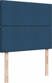 vidaXL Κρεβάτι Boxspring με Στρώμα Μπλε 120x200 εκ. Υφασμάτινο