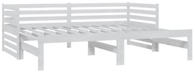 vidaXL Καναπές Κρεβάτι Συρόμενος Λευκός 2x(90x200) εκ. Ξύλο Πεύκου