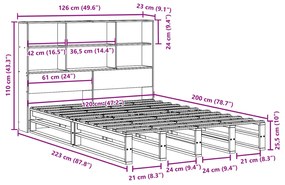 ΚΡΕΒΑΤΙ ΒΙΒΛΙΟΘΗΚΗ ΧΩΡΙΣ ΣΤΡΩΜΑ 120X200 ΕΚ ΜΑΣΙΦ ΠΕΥΚΟ 3323917