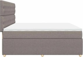 vidaXL Κρεβάτι Boxspring με Στρώμα Taupe 200x200 εκ. Υφασμάτινο