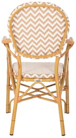 Καρέκλα - Πολυθρόνα C5928.03 Αλουμινίου Bamboo Look Φυσικό - Λευκό 55x58x95 εκ. 55x58x95 εκ.
