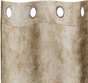 vidaXL Βελούδινες Κουρτίνες 2 pcs Κρεμ 140 x 140 cm Βελούδο