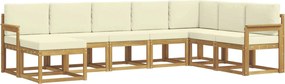 vidaXL Σειρά Καναπέ Εξωτερικού με μαξιλάρι 8 pcs Λευκό και Κρεμ