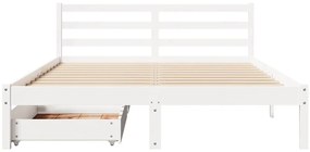 vidaXL Σκελετός Κρεβ. Χωρίς Στρώμα Λευκό 140x200 εκ Μασίφ Πεύκο