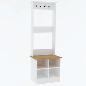 Έπιπλο Εισόδου 835PUQ5061 64x43x175cm Sonoma-White Μοριοσανίδα, Μελαμίνη