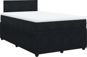 vidaXL Κρεβάτι Boxspring με Στρώμα Μαύρο 120x190 εκ. Βελούδινο
