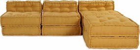 vidaXL Μονάδα Μοντέρνου Καναπέ 4 pcs Κίτρινο Ύφασμα