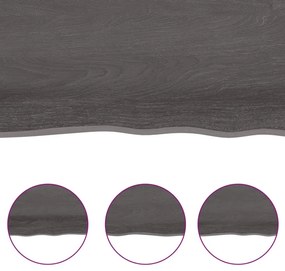 Πάγκος Μπάνιου Σκούρο Καφέ 180x30x(2-6) εκ. Επεξεργ. Μασίφ Ξύλο - Γκρι