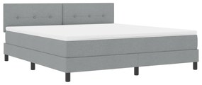 vidaXL Σπαστό Κρεβάτι με Στρώμα & LED Ανοιχτό Γκρι 180x200 εκ Ύφασμα