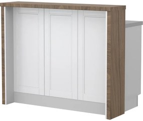 Πάγκος νησίδας Tahoma-Μήκος: 120 εκ.-Λευκό ματ-Carini Wallnut