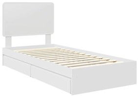 vidaXL Κρεβάτι Αποθήκης Λευκό 90 x 190 cm Επεξεργασμένο ξύλο