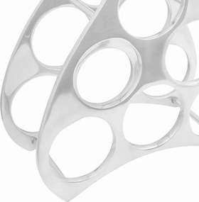 vidaXL Ράφι Κρασιού Ασημί 32 x 14 x 37.5 εκ. Αλουμίνιο