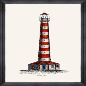 Κάδρο Lighthouse Drawings I Fa13370 50X70Cm White-Red-Blue Mindthegap Vertical Wood