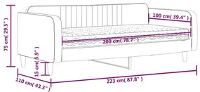 Καναπές Κρεβάτι με Στρώμα μαύρο 100 x 200 εκ. Βελούδινος - Μαύρο