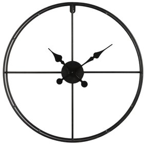 Ρολόι Τοίχου Termpus 017896 D60xH6,5cm Black Μέταλλο