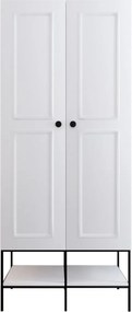 Διφυλλη Ντουλαπα Λευκο/Μαυρο/Χρυσο MARTIN 57x190x200