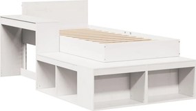 vidaXL Σκελετός Κρεβ. Χωρίς Στρώμα Λευκό 75x190 εκ Μασίφ Πεύκο
