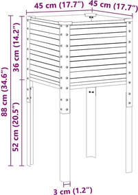 vidaXL Γλάστρα Κήπου Ανθρακί 45x45x88 εκ. Ατσάλινη