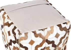 Puff DKD Home Decor Λευκό Καφέ 45 x 45 x 40 cm