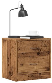 Κομοδίνα 2 τεμ. Όψη Παλαιού Ξύλου 40x30x40 εκ. από Επεξ. Ξύλο