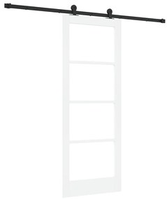 vidaXL Συρόμενη Πόρτα Χειροκίνητος Λευκό 78 x 202 εκ. Ξύλο και μέταλλο