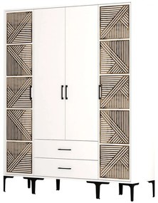 Ντουλάπα Τετράφυλλη Kumsal 845HCT5473 160x47,5x201,4cm White Τετράφυλλη
