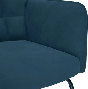 vidaXL Πολυθρόνα Κουνιστή Μπλε Βελούδινη