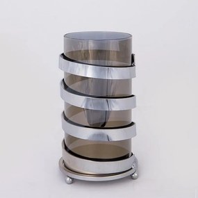 Κηροπήγιο Ρεσώ Μεταλλικό Με Γυαλί 752-24048 11x21.5cm Grey-Chrome Estheti Home Μέταλλο,Γυαλί