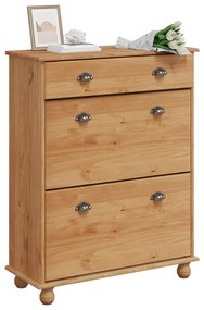vidaXL Ντουλάπα Παπουτσιών "ASKIM" 85x35x108 εκ Μασίφ Ξύλο Πεύκου