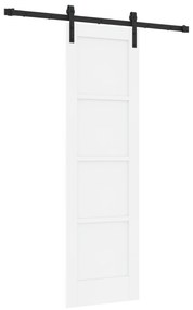 vidaXL Συρόμενη Πόρτα με Σετ Εξαρτημάτων Λευκή 61x198.5 cm Στερεό Ξύλο Πεύκου