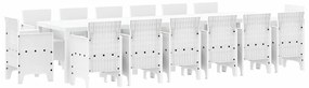 vidaXL Σέτ φαγητού για κήπο 15 pcs Λευκό Rattan Polt