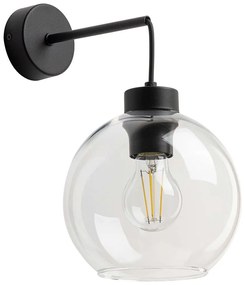 Φωτιστικό Τοίχου - Απλίκα Cubus 10245 18x28,5x28cm 1xE27 15W Black-Clear TK Lighting