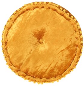 vidaXL Πουφ Στρογγυλό Μουσταρδί 40 x 20 εκ. Βελούδινο