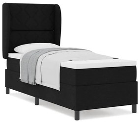 vidaXL Κρεβάτι με ελατήρια με στρώμα Μαύρο 80 x 200 cm ύφασμα