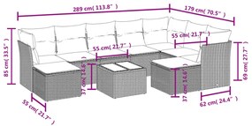 vidaXL Σαλόνι Κήπου Σετ 10 Τεμαχίων Μαύρο Συνθετικό Ρατάν με Μαξιλάρια