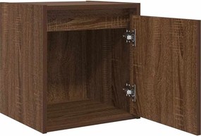 vidaXL Κομοδίνα Επιτοίχια 2 τεμ. Καφέ Δρυς 38x34x40 εκ.