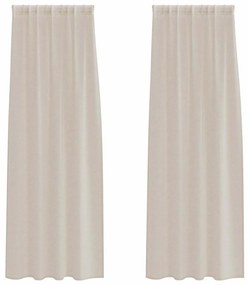 vidaXL Κουρτίνες με κουρτίνες 2 pcs Άμμος 140x175cm Πολυεστέρας