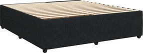 vidaXL Κρεβάτι Boxspring με Στρώμα Μαύρο 200x200 εκ. Βελούδινο